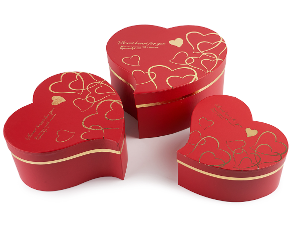 Набор коробок Сердце, Изгиб, Красный, 30,3*28,5*14,3 см, 1 шт.