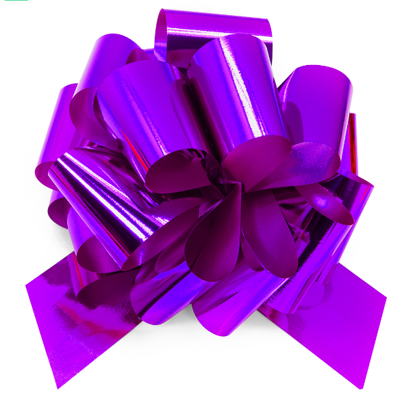 Бант Шар, Фиолетовый, Металлик, 21 см, 1 шт.