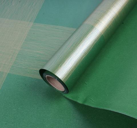 Упак. материал двухсторонняя глянц. бумага "Нити" 50см*5м зеленый
