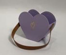 Подарочная коробка-сумочка 19.5*14.5*8см сердце сиреневый