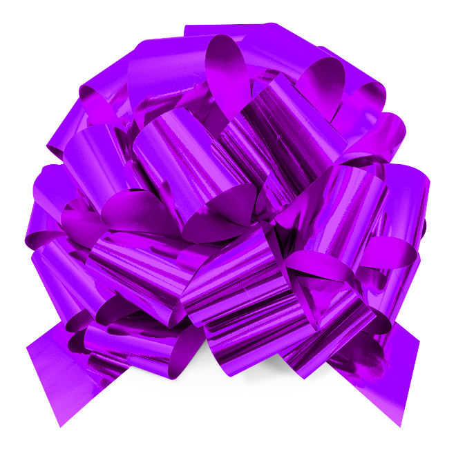 Бант Шар, Фиолетовый, Металлик, 36 см, 1 шт.