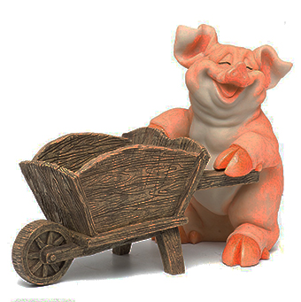 Свинка с тележкой Н-37см
