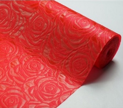 Фетр 3D ламинированный "Розы" 50см*10м красный