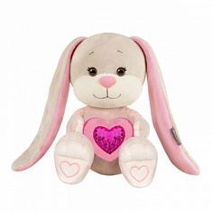 Мягкая игрушка Зайка с Розовым Сердцем, 25 см